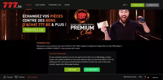 Contacts d'assistance Casino777