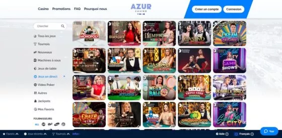 Casino en direct Azur Casino