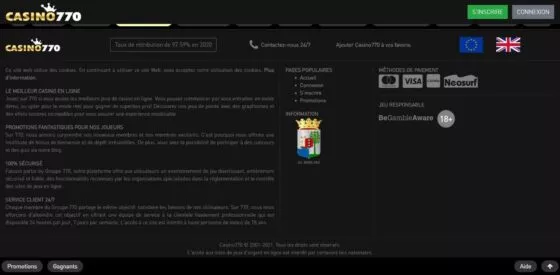 Systèmes de paiement Casino770