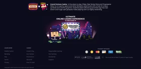 Systèmes de paiement Grand Fortune Casino