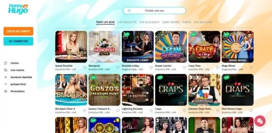 Casino en direct Happy Hugo Casino