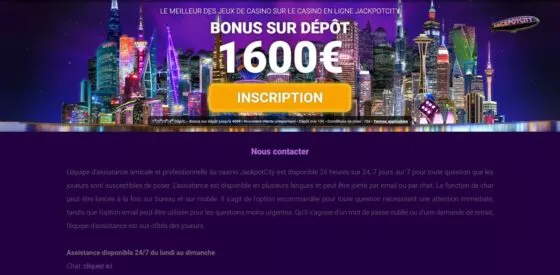 Contacts d'assistance JackpotCity Casino