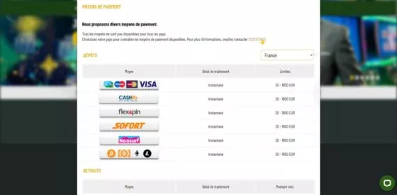 Systèmes de paiement Ma Chance Casino