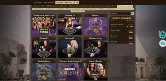 Casino en direct Osiris Casino