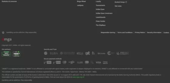 Systèmes de paiement Unibet Casino