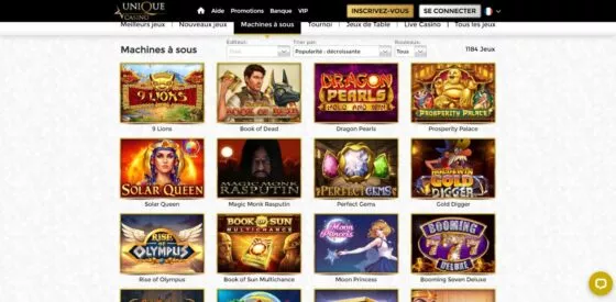 Machines à sous Unique Casino