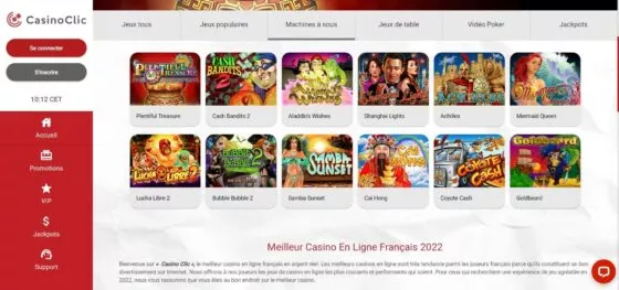 Machines à sous Clic Casino