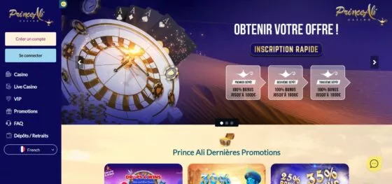 Site officiel de Prince Ali Casino