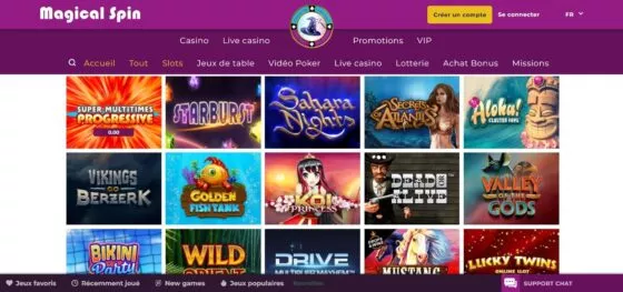 Machines à sous Magical Spin Casino