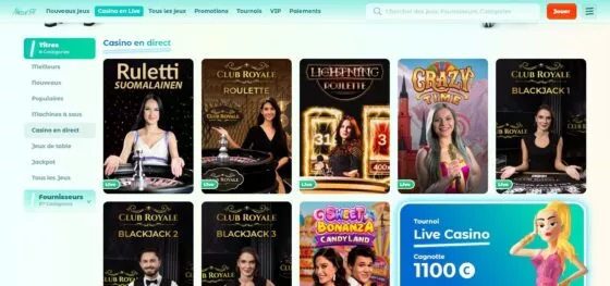 Neon54 Casino en direct