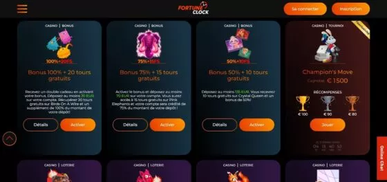 Bonus Fortune Clock Casino