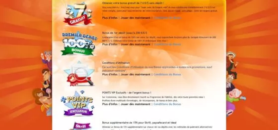 Bonus Gratorama Casino