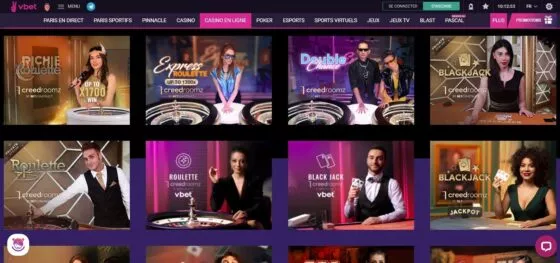 VBet Casino en direct