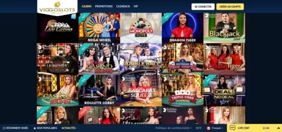 ViggoSlots Casino en direct
