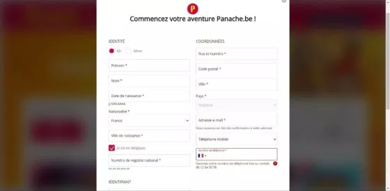 Inscription Panache Casino